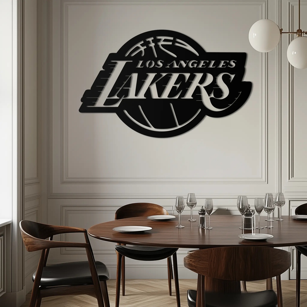 Los Angeles Lakers Logo Metal Wall Art – Iconic Basketball Team Silhouette Decor- KAF674 by Enova Art
