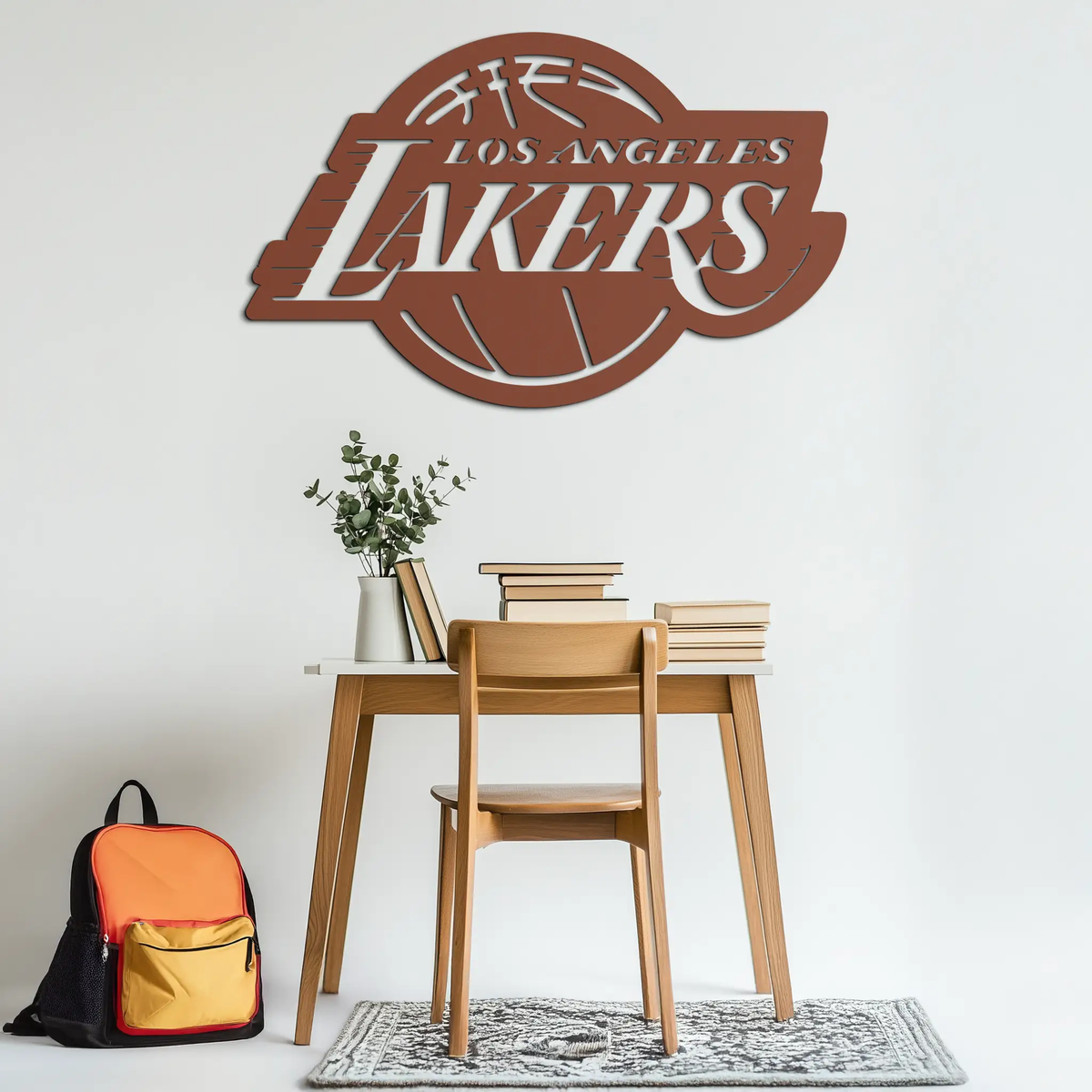 Los Angeles Lakers Logo Metal Wall Art – Iconic Basketball Team Silhouette Decor- KAF674 by Enova Art