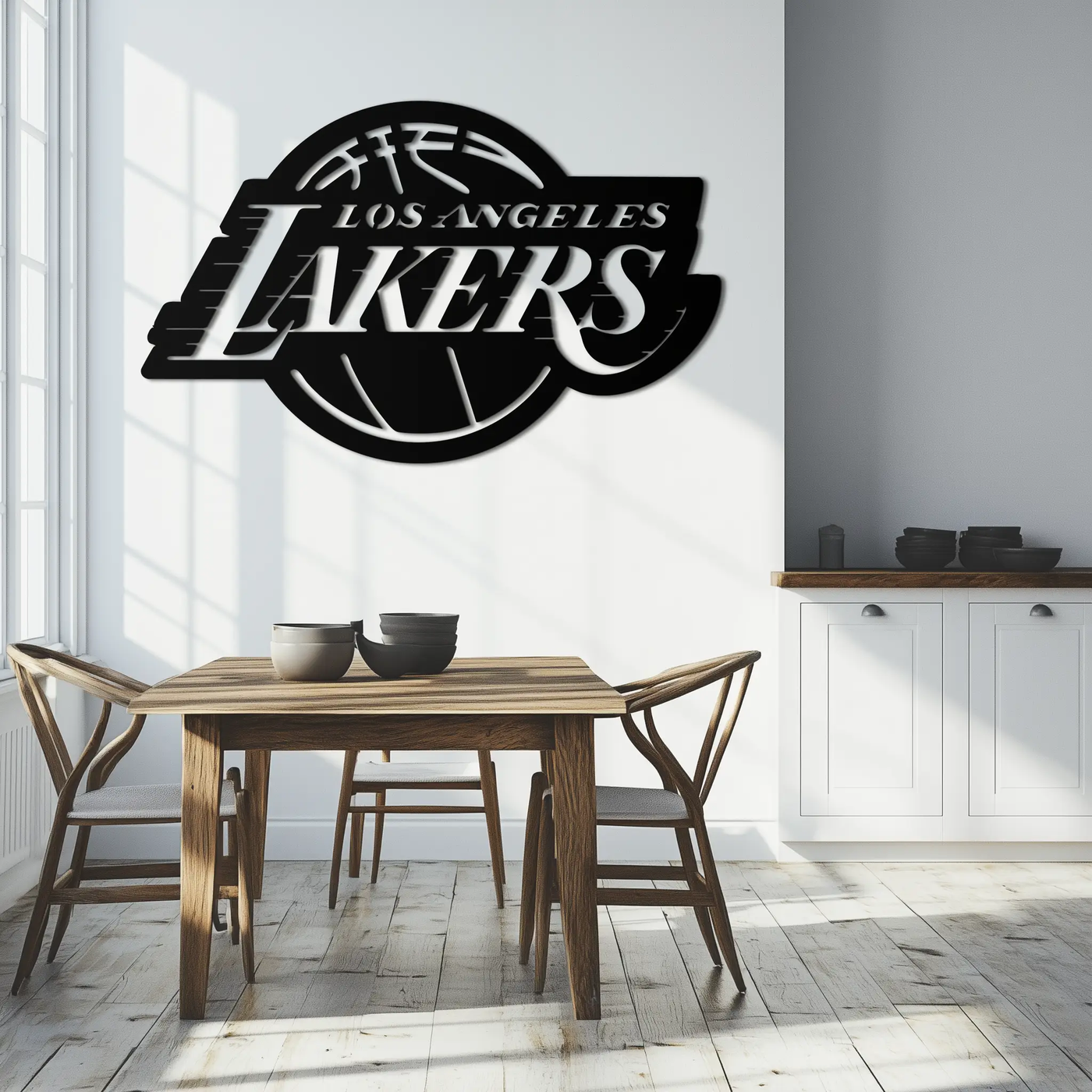 Los Angeles Lakers Logo Metal Wall Art – Iconic Basketball Team Silhouette Decor- KAF674 by Enova Art