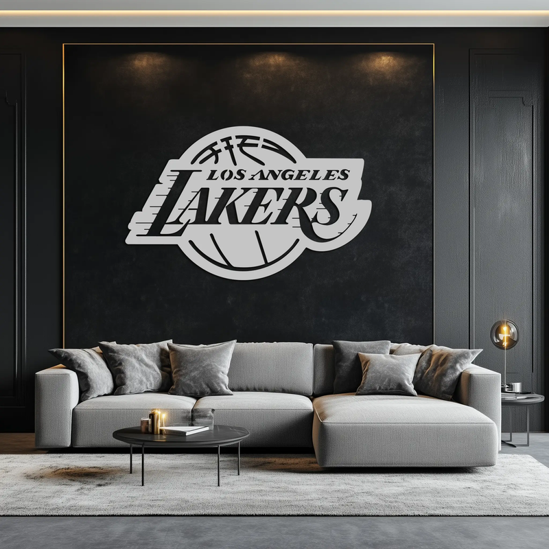 Los Angeles Lakers Logo Metal Wall Art – Iconic Basketball Team Silhouette Decor- KAF674 by Enova Art