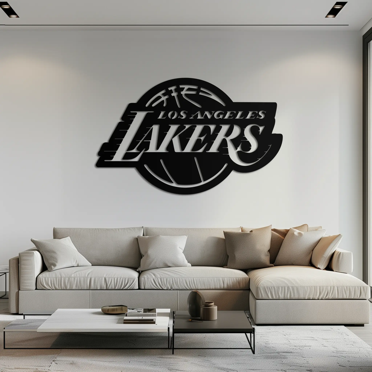 Los Angeles Lakers Logo Metal Wall Art – Iconic Basketball Team Silhouette Decor- KAF674 by Enova Art