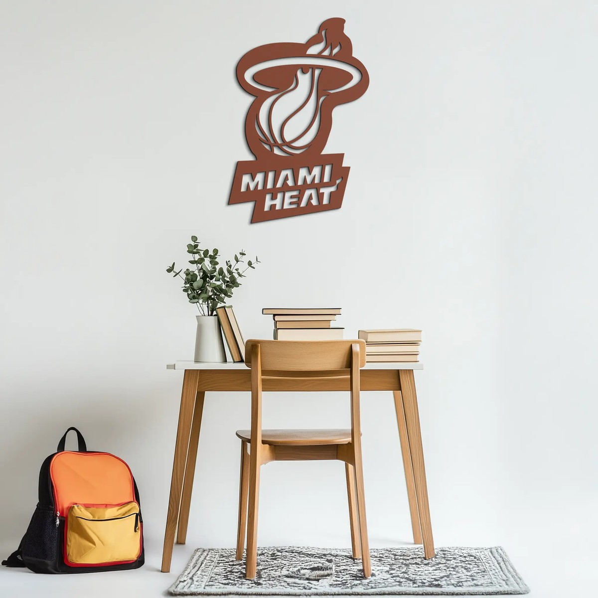 Miami Heat Basketball Logo Metal Wall Art – Sports-Inspired Modern Home Decor- KAF675 by Enova Art