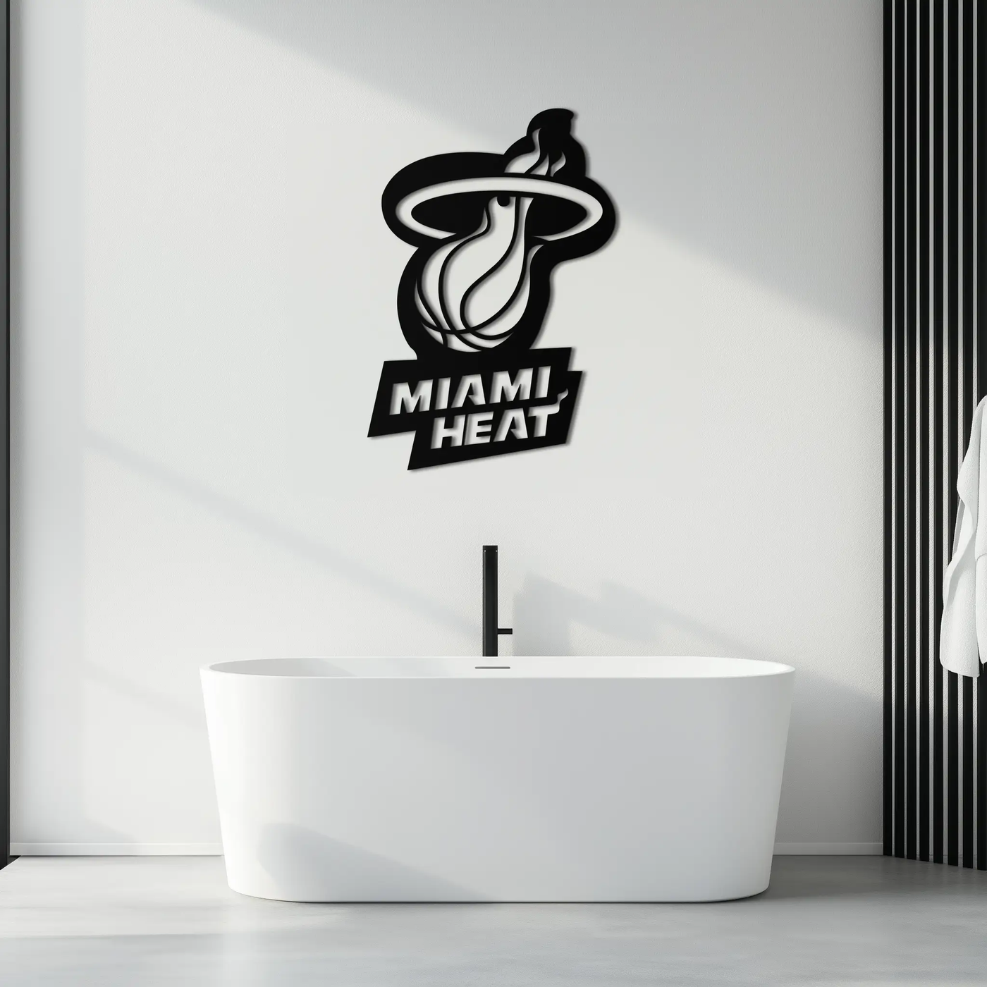 Miami Heat Basketball Logo Metal Wall Art – Sports-Inspired Modern Home Decor- KAF675 by Enova Art