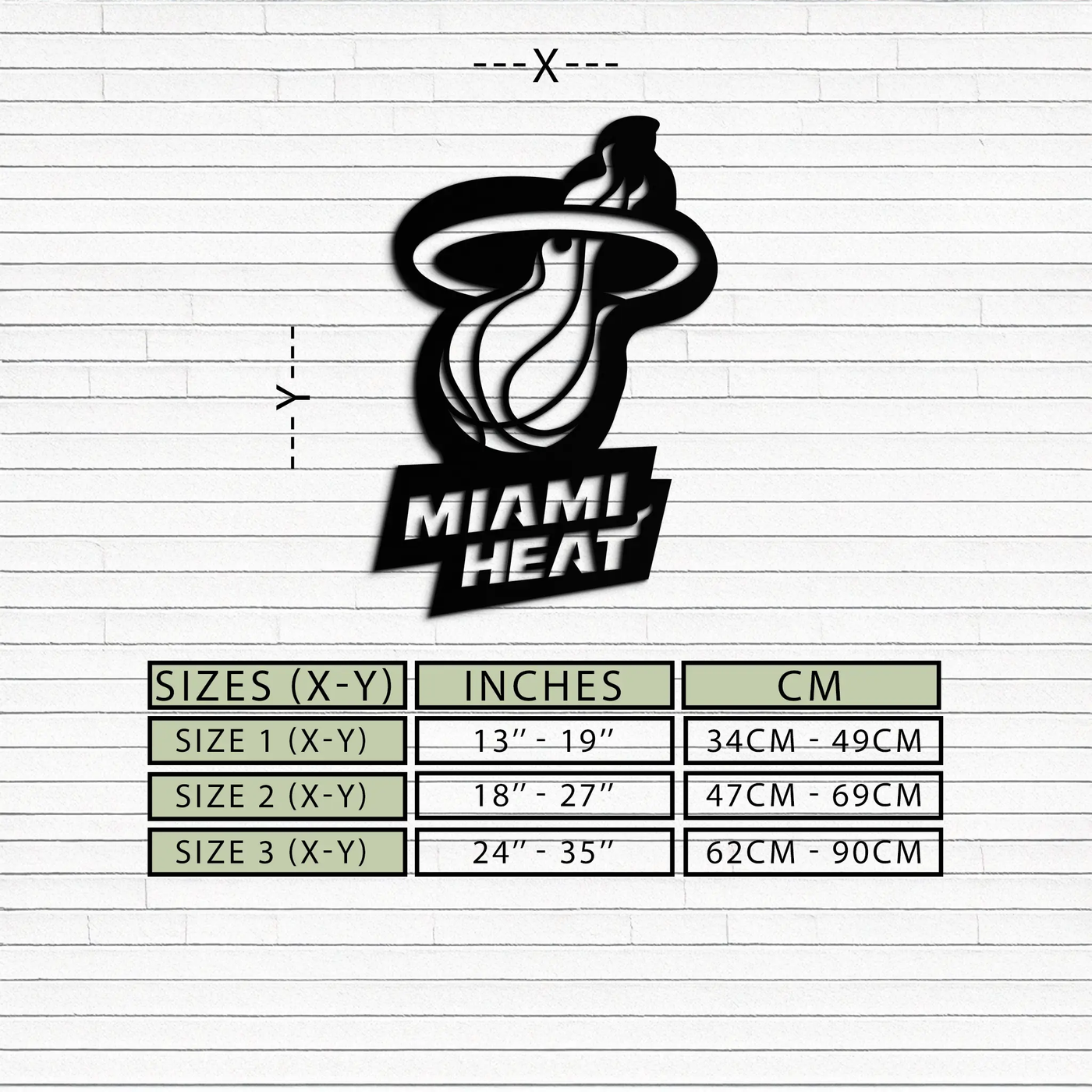 Miami Heat Basketball Logo Metal Wall Art – Sports-Inspired Modern Home Decor- KAF675 by Enova Art