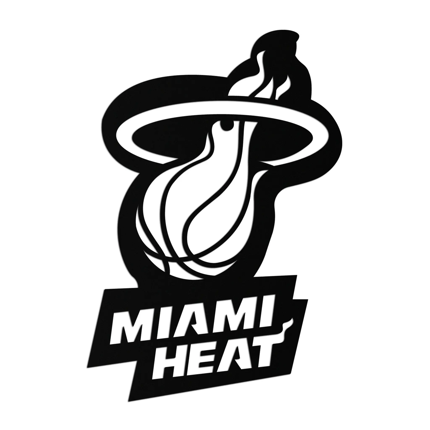 Miami Heat Basketball Logo Metal Wall Art – Sports-Inspired Modern Home Decor- KAF675 by Enova Art