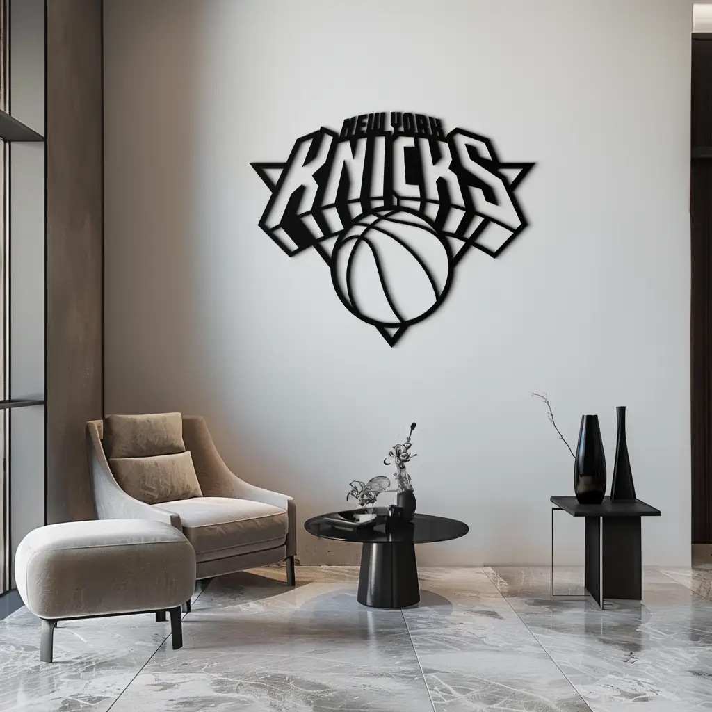 New York Knicks Basketball Logo Metal Wall Art – Bold Sports-Inspired Home Decor- KAF677 by Enova Art