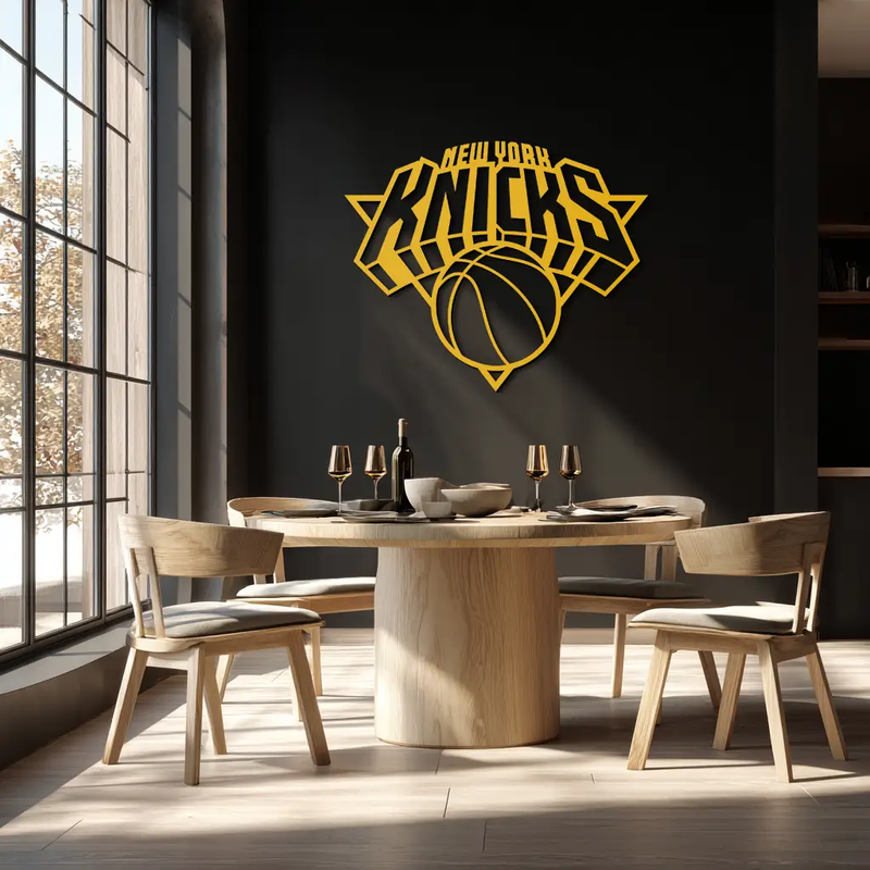 New York Knicks Basketball Logo Metal Wall Art – Bold Sports-Inspired Home Decor- KAF677 by Enova Art