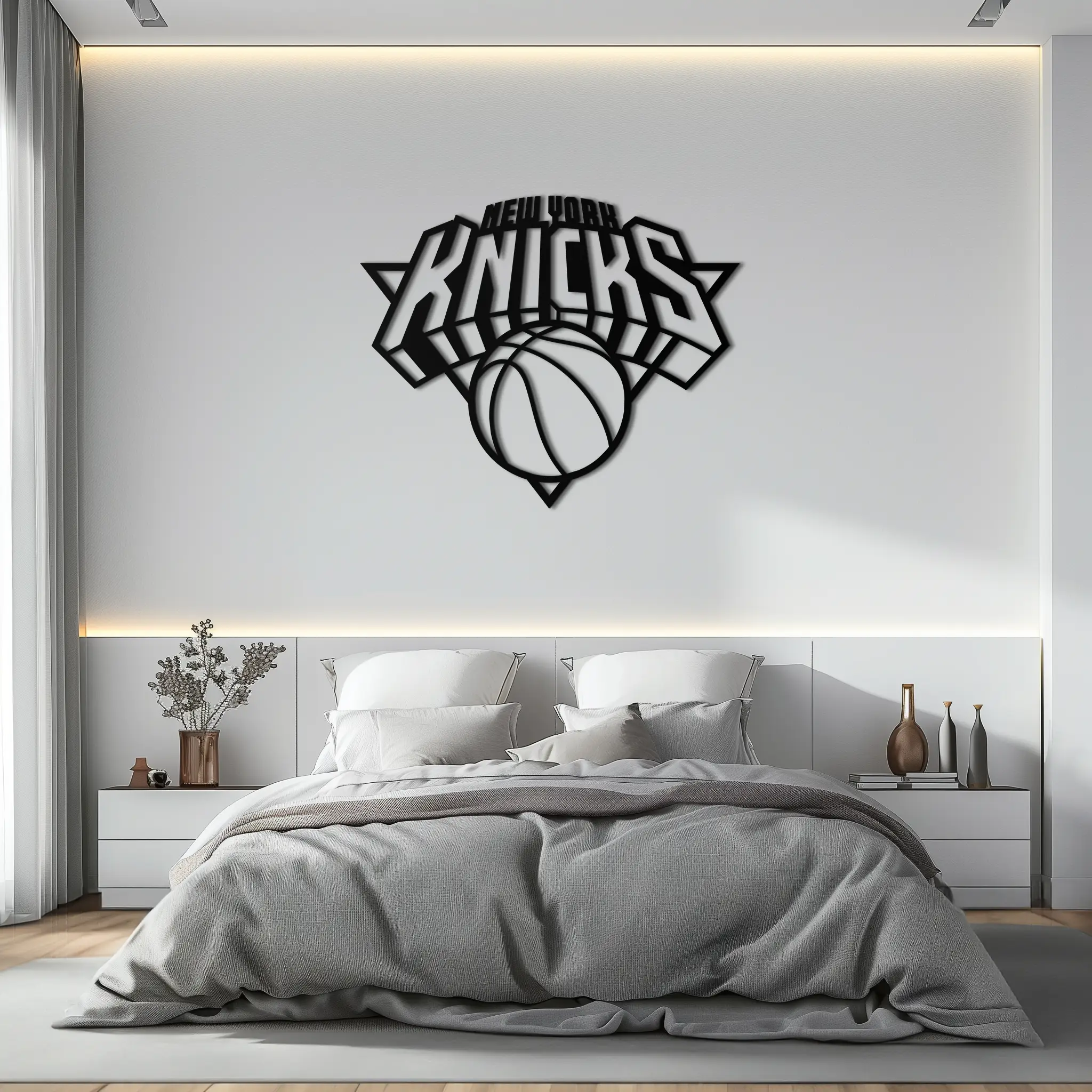 New York Knicks Basketball Logo Metal Wall Art – Bold Sports-Inspired Home Decor- KAF677 by Enova Art