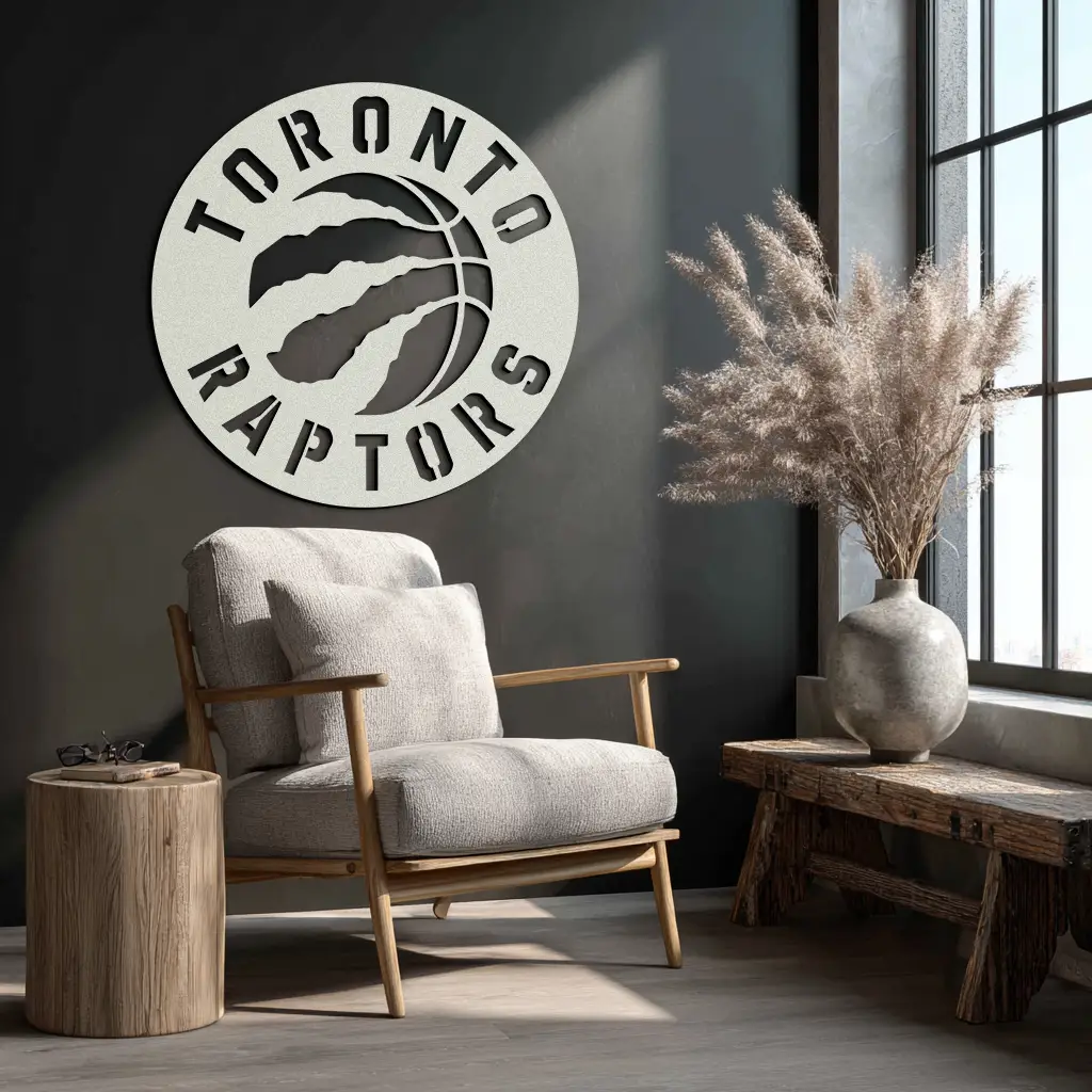 Toronto Raptors Logo Metal Wall Art – Bold Basketball Emblem for Sports Fans- KAF678 by Enova Art