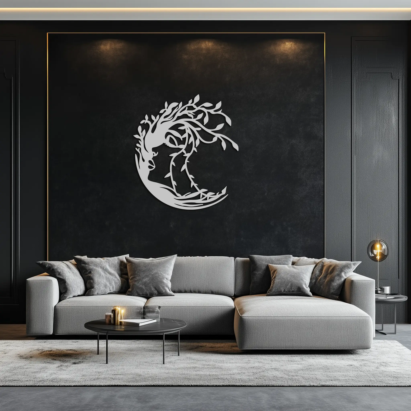 Tree Woman Silhouette Metal Wall Art – Nature-Inspired Feminine Design for Home Decor- KAF680 by Enova Art