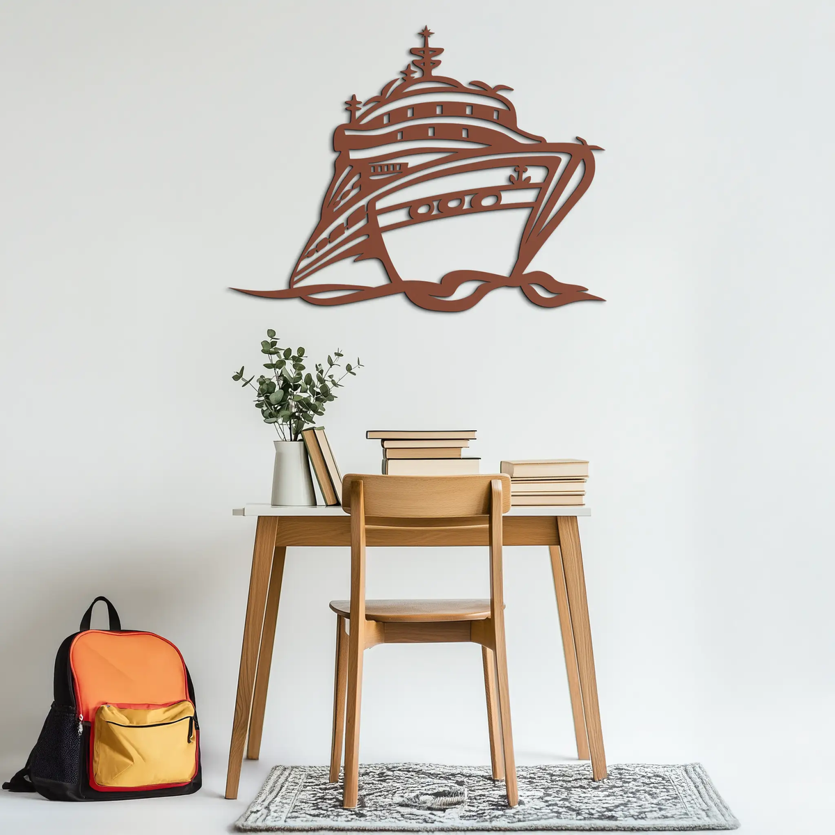 Majestic Cruise Ship Silhouette Metal Wall Art – Nautical Decor for Sea Lovers- KAF682 by Enova Art