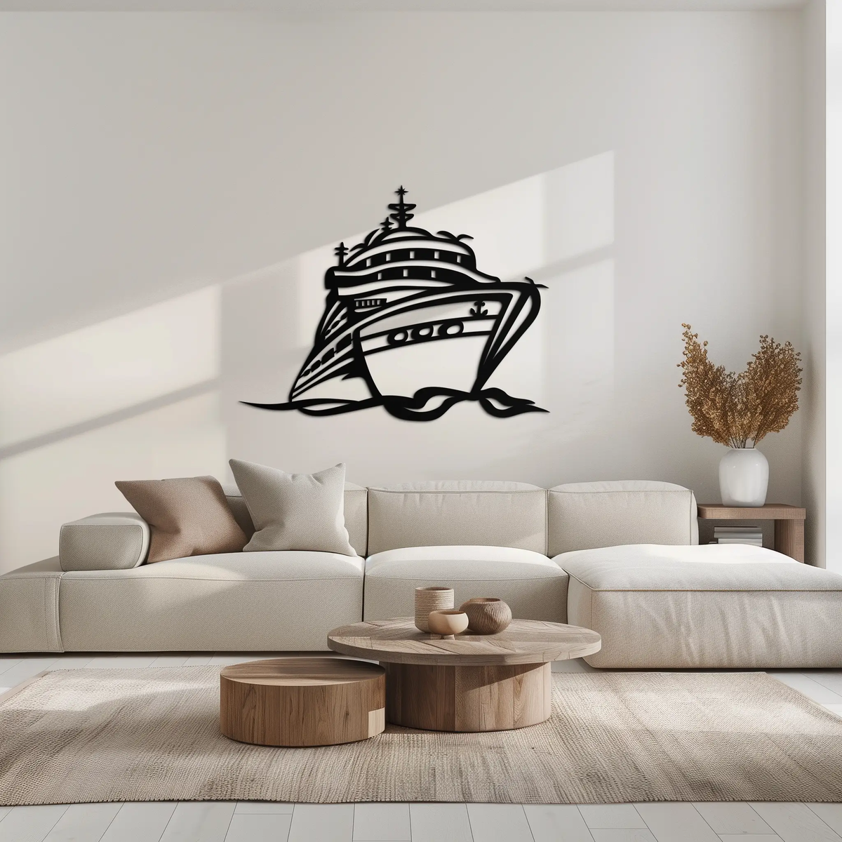 Majestic Cruise Ship Silhouette Metal Wall Art – Nautical Decor for Sea Lovers- KAF682 by Enova Art