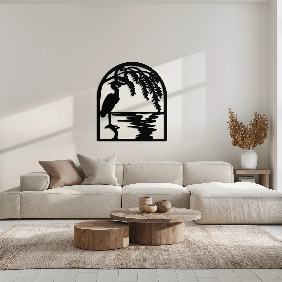 Flamingo Lake Scene Metal Wall Art – Tranquil Nature-Inspired Silhouette for Home Decor- KAF686 by Enova Art