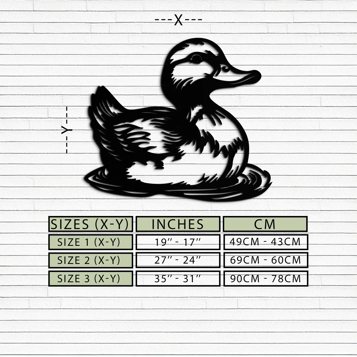Duckling Metal Wall Art – Adorable Animal Silhouette for Farmhouse or Kids' Room Decor- KAF688 by Enova Art