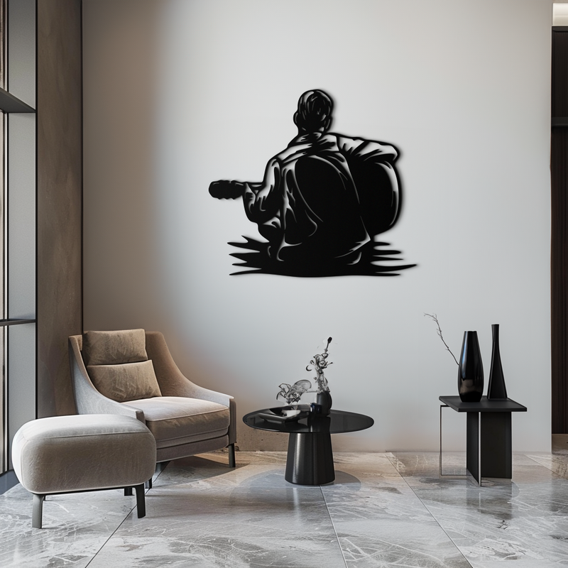 Guitar Boy Metal Wall Art – Musical Silhouette Design for Kids’ Rooms and Music Corners- KAF697 by Enova Art