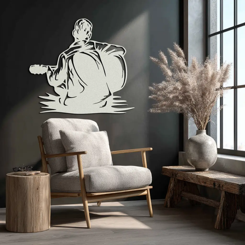 Guitar Boy Metal Wall Art – Musical Silhouette Design for Kids’ Rooms and Music Corners- KAF697 by Enova Art