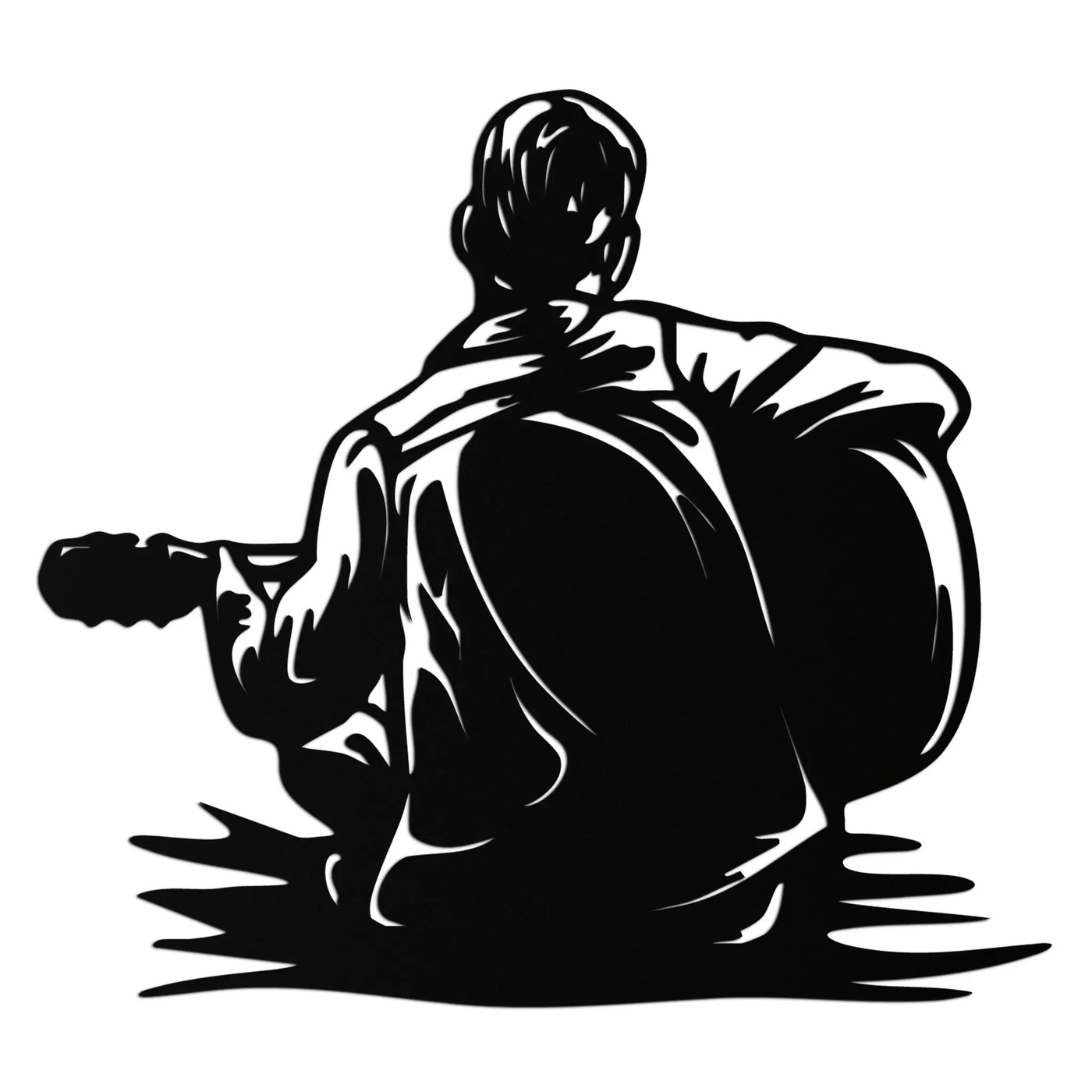 Guitar Boy Metal Wall Art – Musical Silhouette Design for Kids’ Rooms and Music Corners- KAF697 by Enova Art