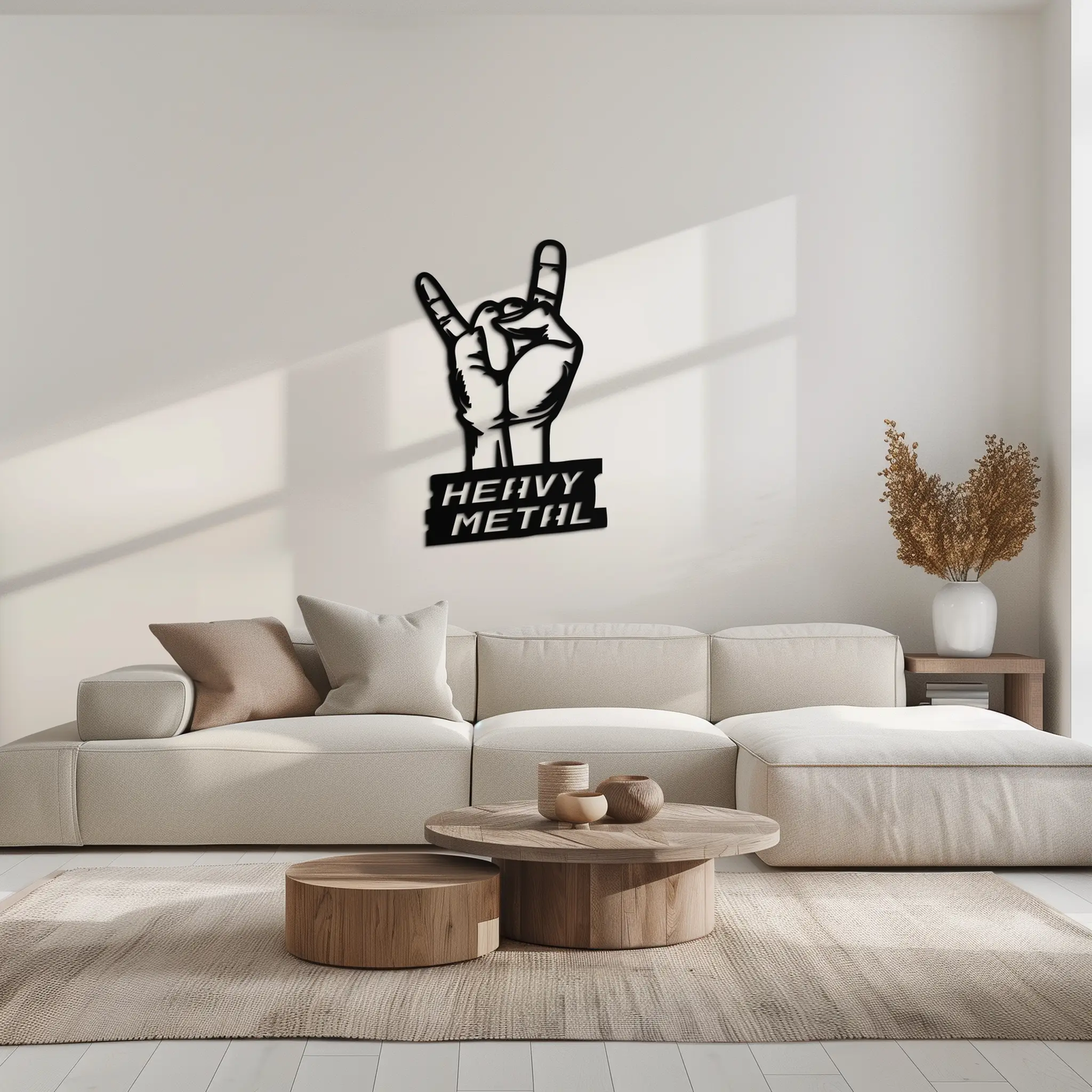 Heavy Metal Hand Sign Metal Wall Art – Bold Rock-Inspired Décor for Music Lovers- KAF700 by Enova Art