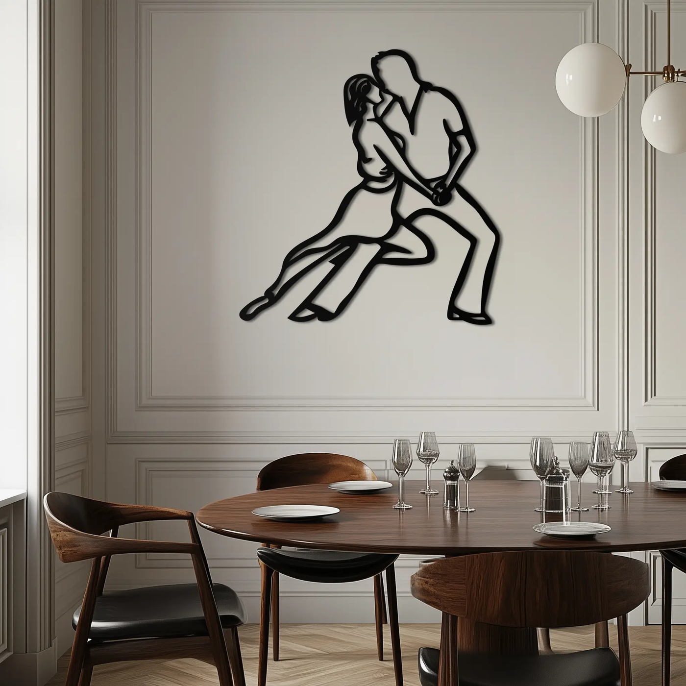 Passionate Dance Metal Wall Art – Romantic Couple Silhouette Home Decor- KAF705 by Enova Art