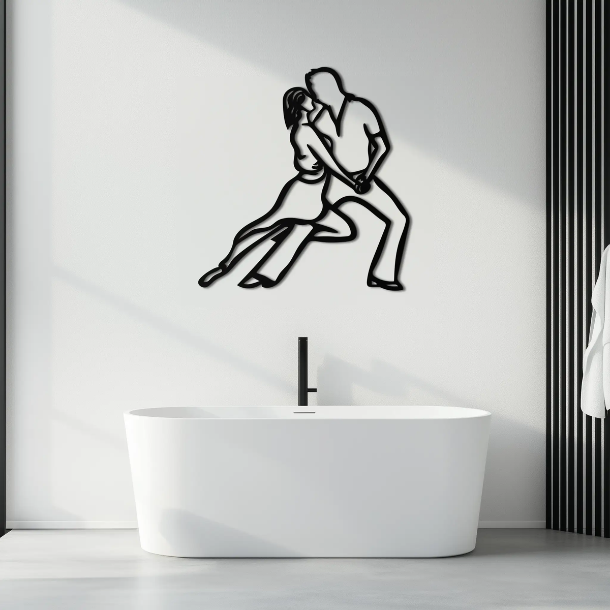 Passionate Dance Metal Wall Art – Romantic Couple Silhouette Home Decor- KAF705 by Enova Art