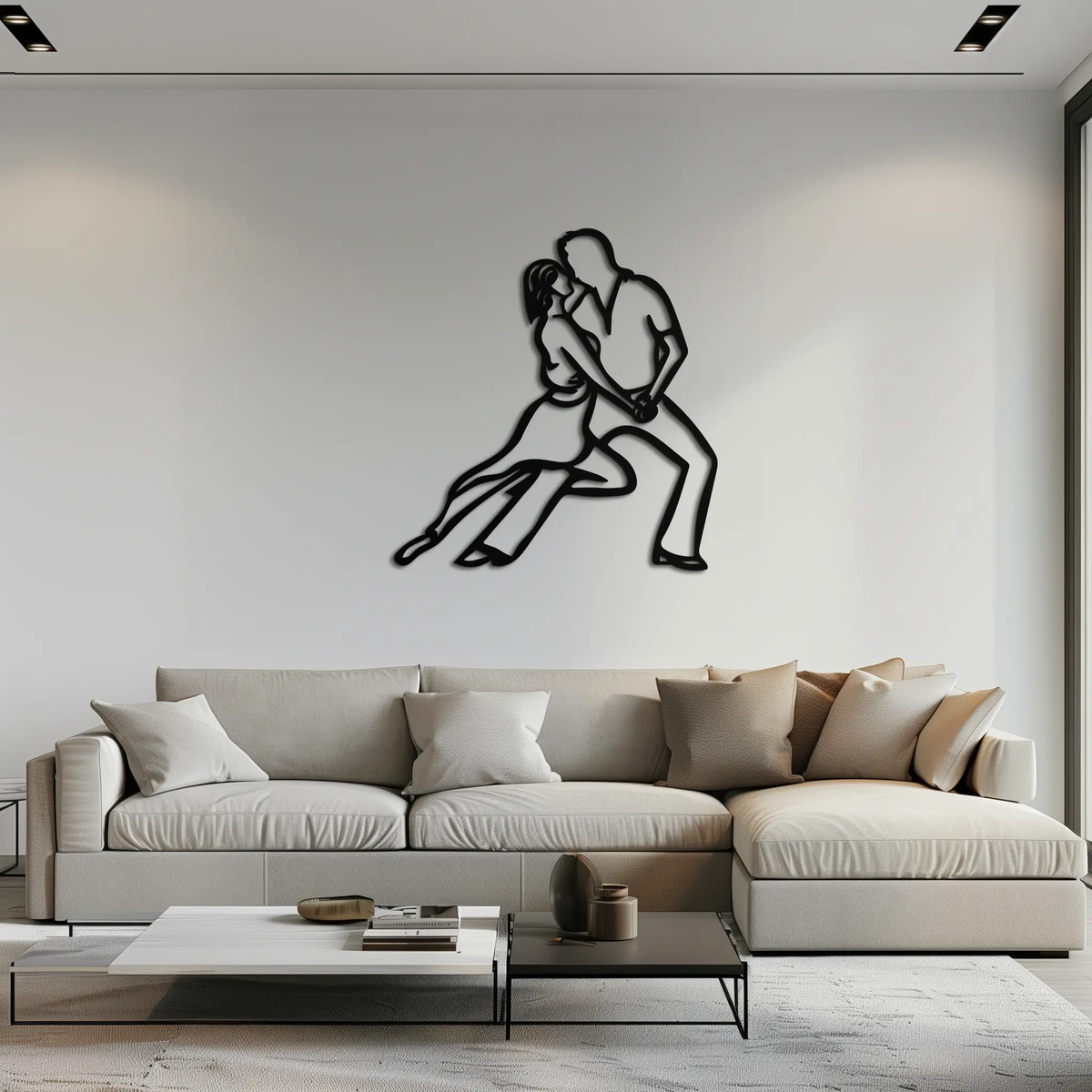 Passionate Dance Metal Wall Art – Romantic Couple Silhouette Home Decor- KAF705 by Enova Art