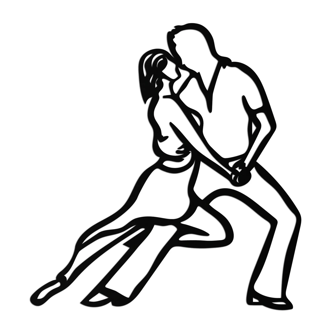Passionate Dance Metal Wall Art – Romantic Couple Silhouette Home Decor- KAF705 by Enova Art