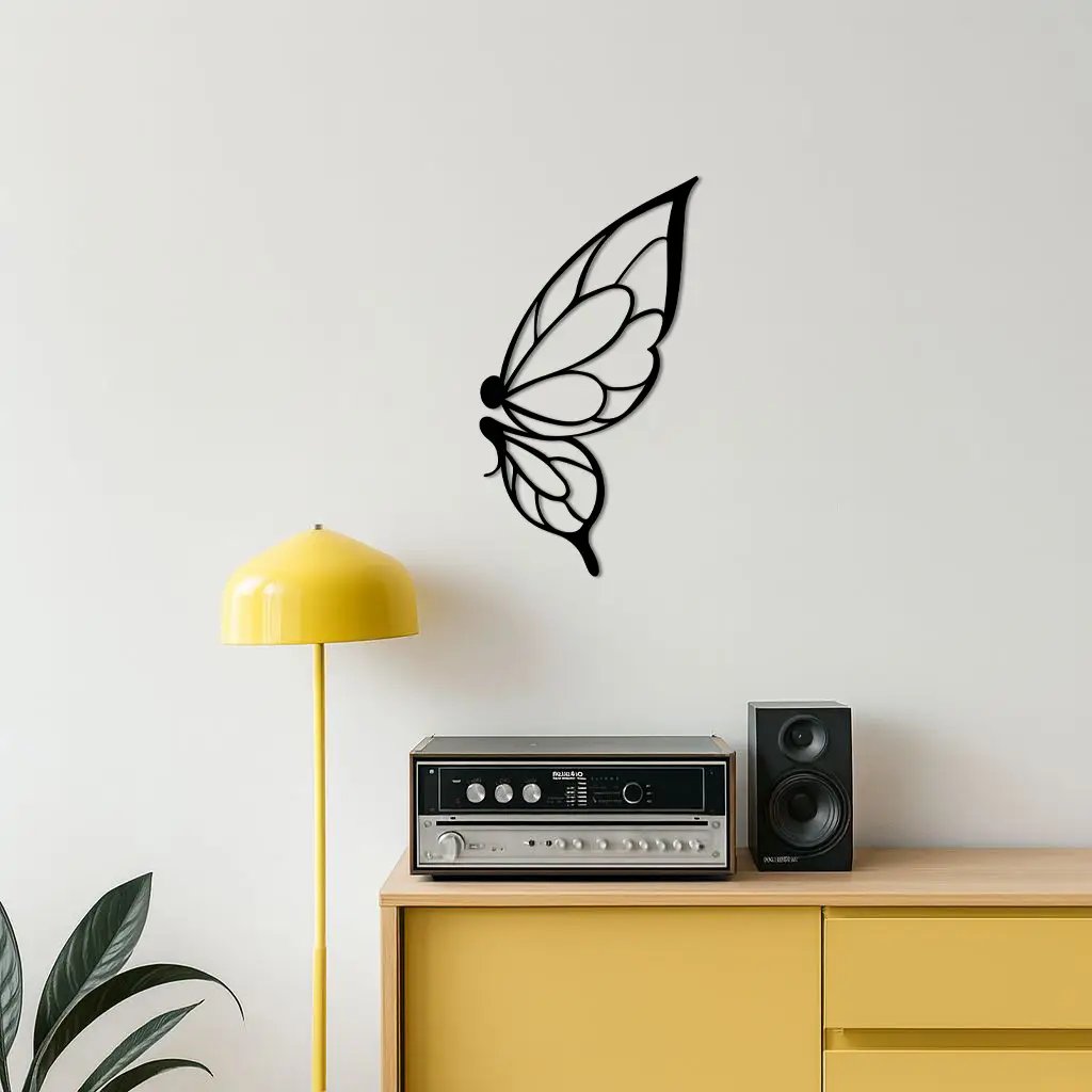 Pink Butterfly Wing Metal Wall Art – Elegant Nature-Inspired Decor - KAFGP003 by Enova Art