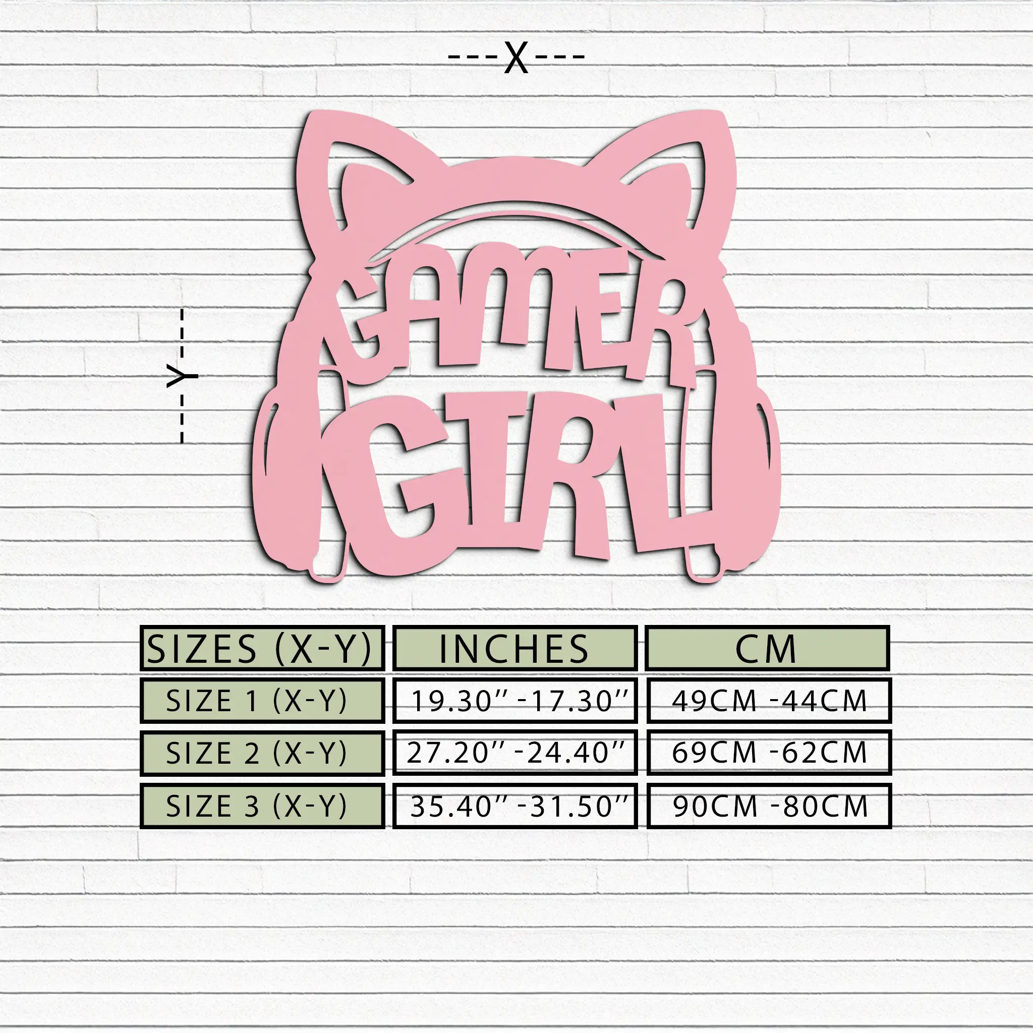 Pink Gamer Girl Metal Wall Art – Playful Gaming Headset Design - KAFGP010 by Enova Art