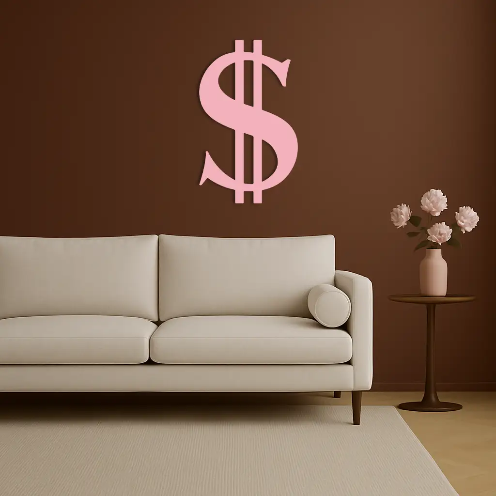 Dollar Sign Metal Wall Art – Money Symbol Modern Decor - KAFGP027 by Enova Art