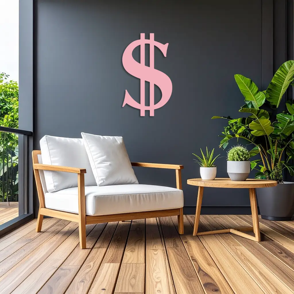 Dollar Sign Metal Wall Art – Money Symbol Modern Decor - KAFGP027 by Enova Art