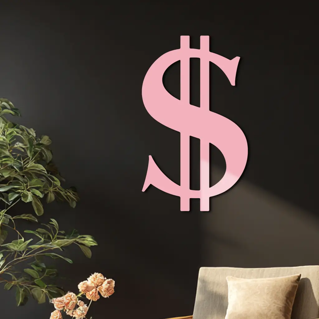 Dollar Sign Metal Wall Art – Money Symbol Modern Decor - KAFGP027 by Enova Art