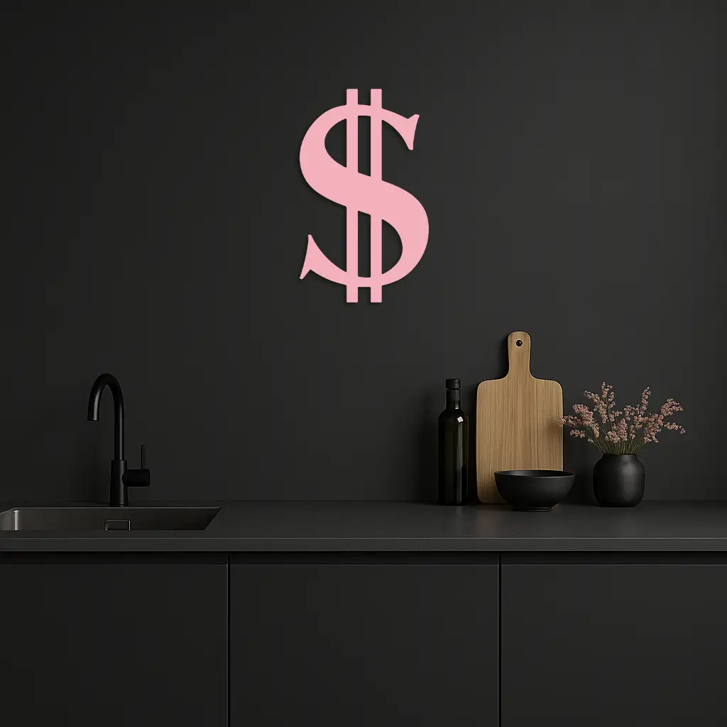 Dollar Sign Metal Wall Art – Money Symbol Modern Decor - KAFGP027 by Enova Art