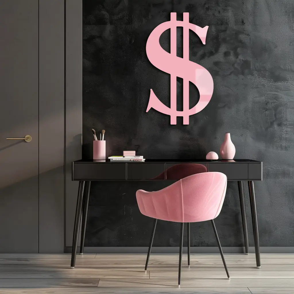 Dollar Sign Metal Wall Art – Money Symbol Modern Decor - KAFGP027 by Enova Art
