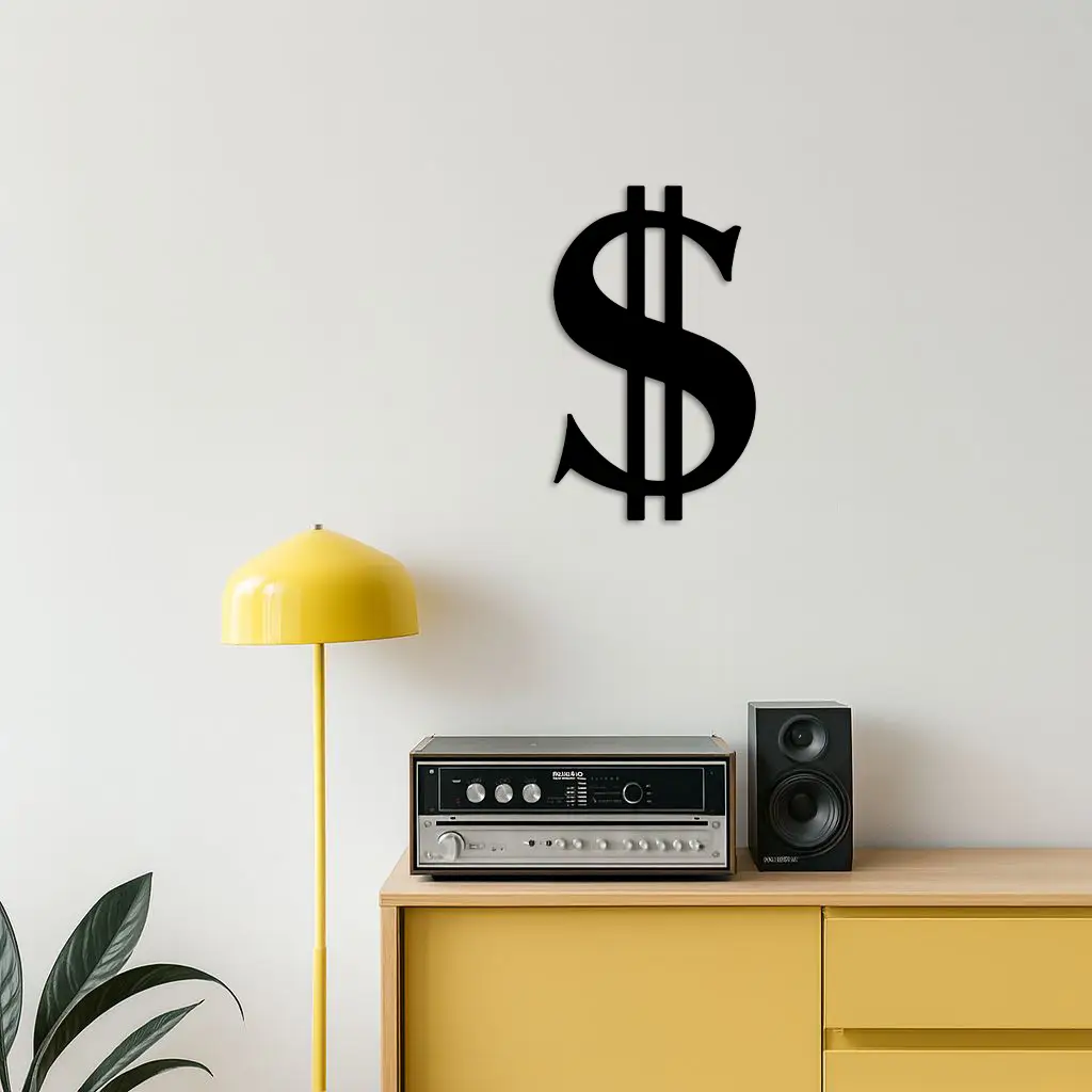 Dollar Sign Metal Wall Art – Money Symbol Modern Decor - KAFGP027 by Enova Art
