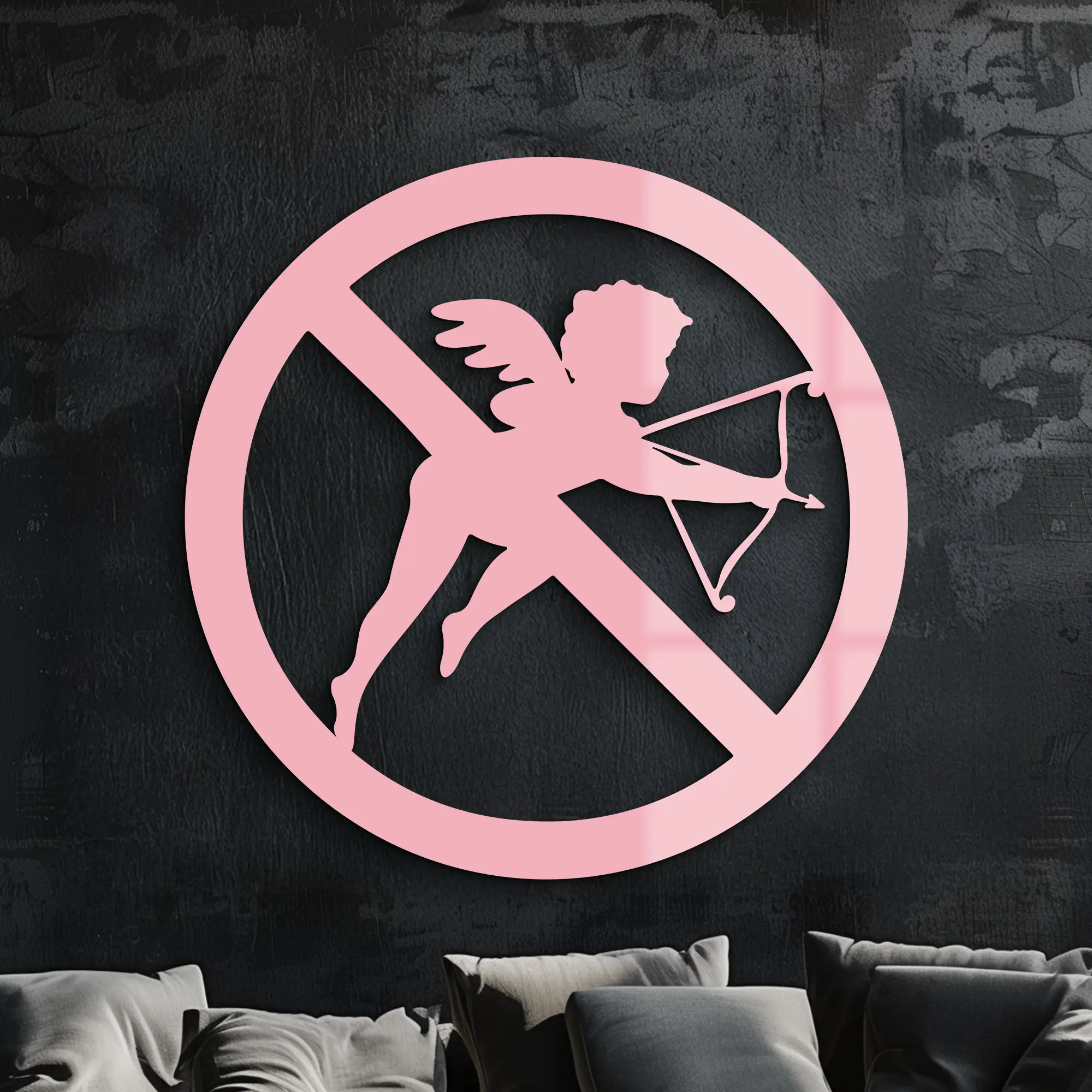 Anti-Cupid Metal Wall Art – Unique Valentine’s Day Decor - KAFGP029 by Enova Art