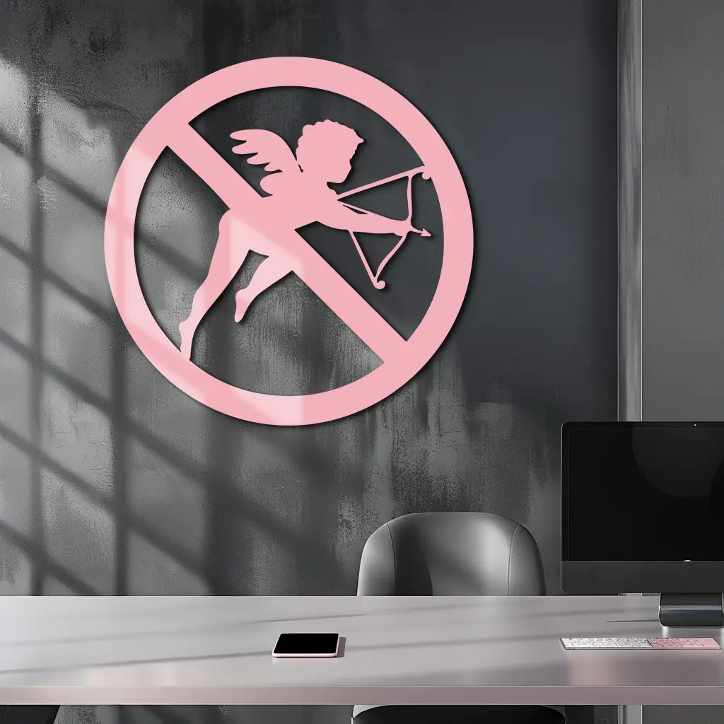 Anti-Cupid Metal Wall Art – Unique Valentine’s Day Decor - KAFGP029 by Enova Art