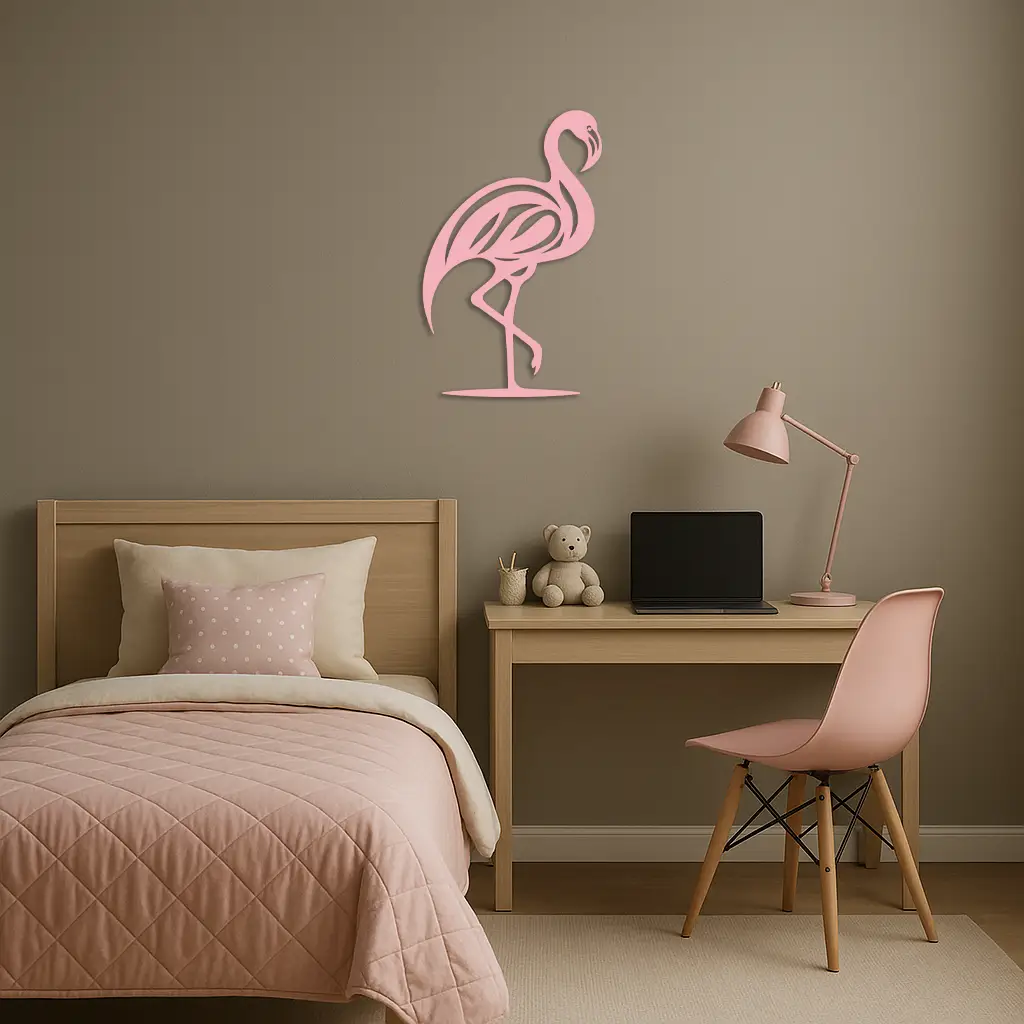 Flamingo Silhouette Metal Wall Art – Elegant Bird Design - KAFGP031 by Enova Art