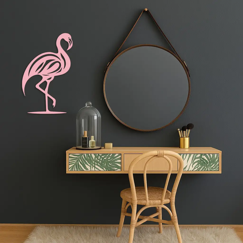 Flamingo Silhouette Metal Wall Art – Elegant Bird Design - KAFGP031 by Enova Art