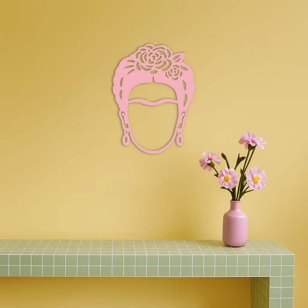Frida Kahlo Silhouette Metal Wall Art – Iconic Feminine Artistic Home Decor - KAFGP032 by Enova Art