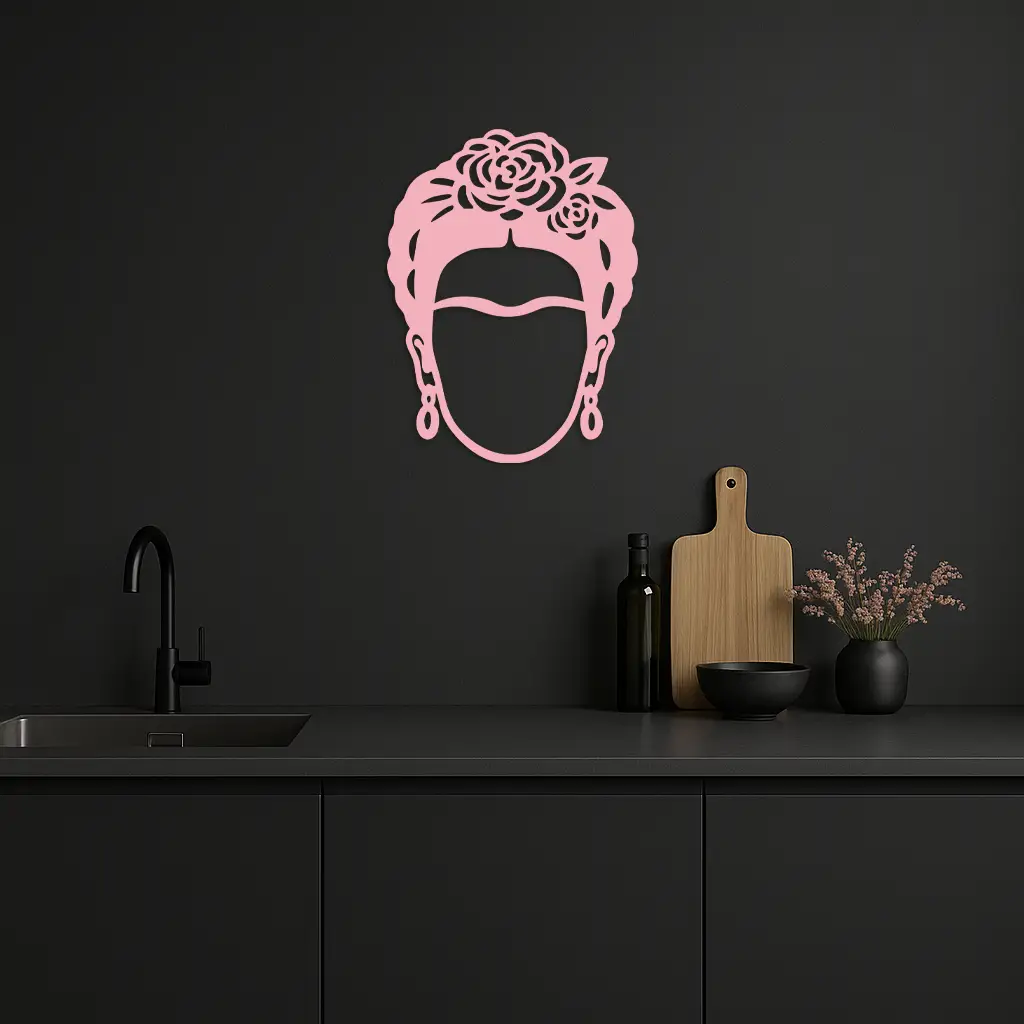 Frida Kahlo Silhouette Metal Wall Art – Iconic Feminine Artistic Home Decor - KAFGP032 by Enova Art