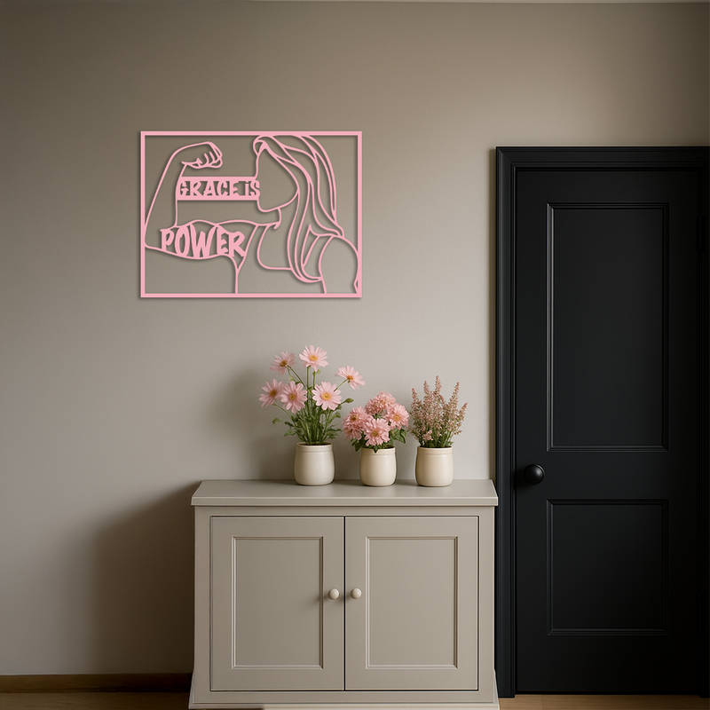 Grace is Power Woman Silhouette Metal Wall Art - KAFGP033 by Enova Art