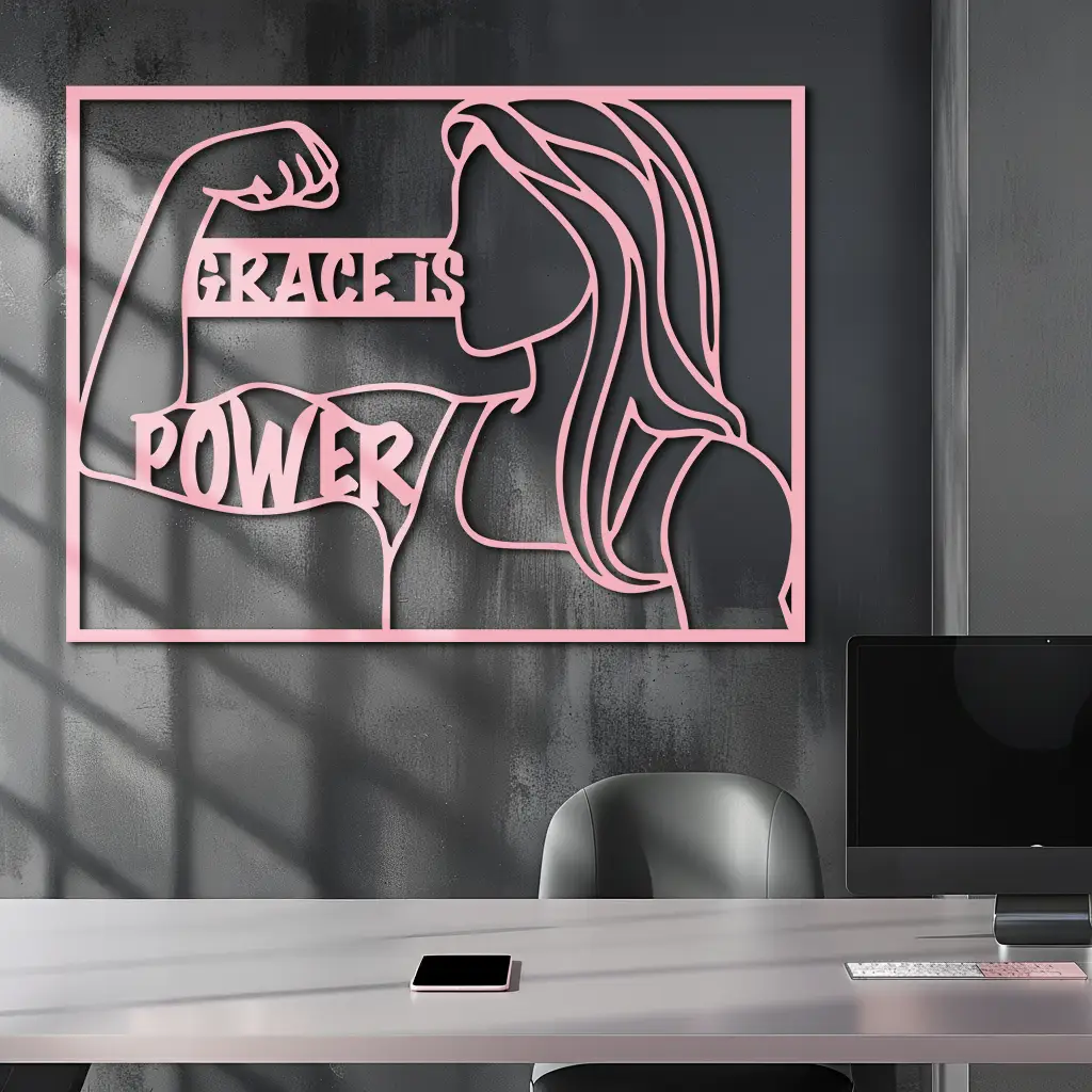 Grace is Power Woman Silhouette Metal Wall Art - KAFGP033 by Enova Art