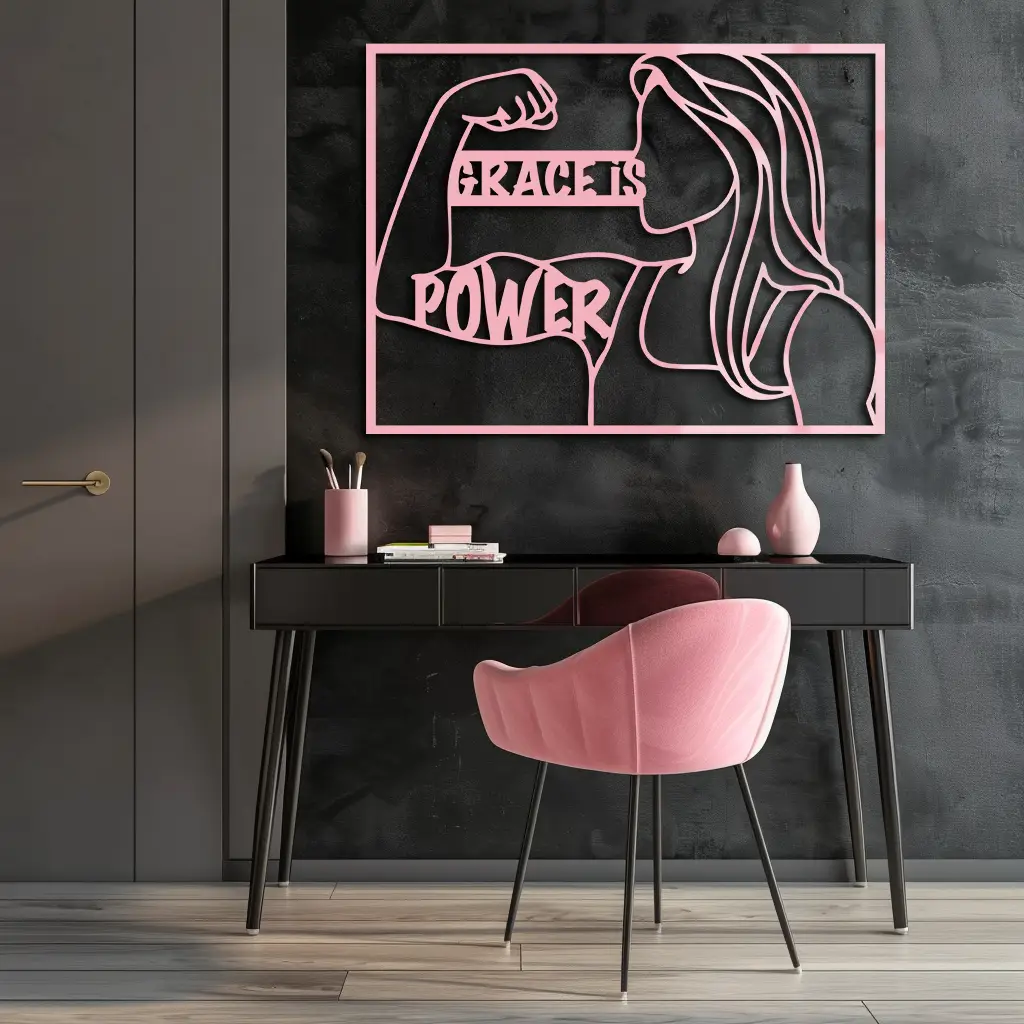 Grace is Power Woman Silhouette Metal Wall Art - KAFGP033 by Enova Art