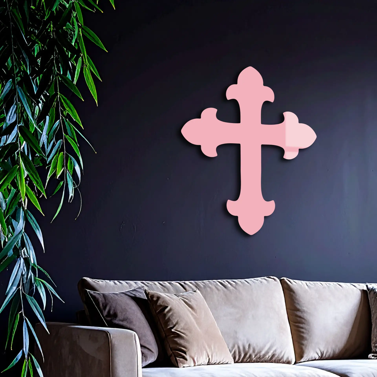Classic Cross Silhouette Metal Wall Art – Timeless Religious Decor - KAFGP035 by Enova Art