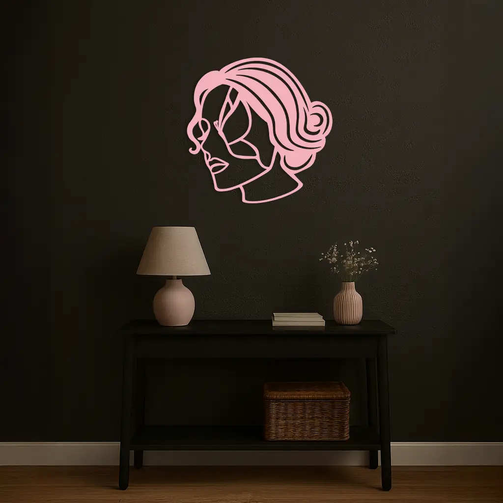 Butterfly Woman Face Silhouette Metal Wall Art – Modern Feminine Design - KAFGP039 by Enova Art
