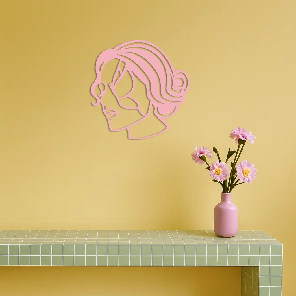 Butterfly Woman Face Silhouette Metal Wall Art – Modern Feminine Design - KAFGP039 by Enova Art