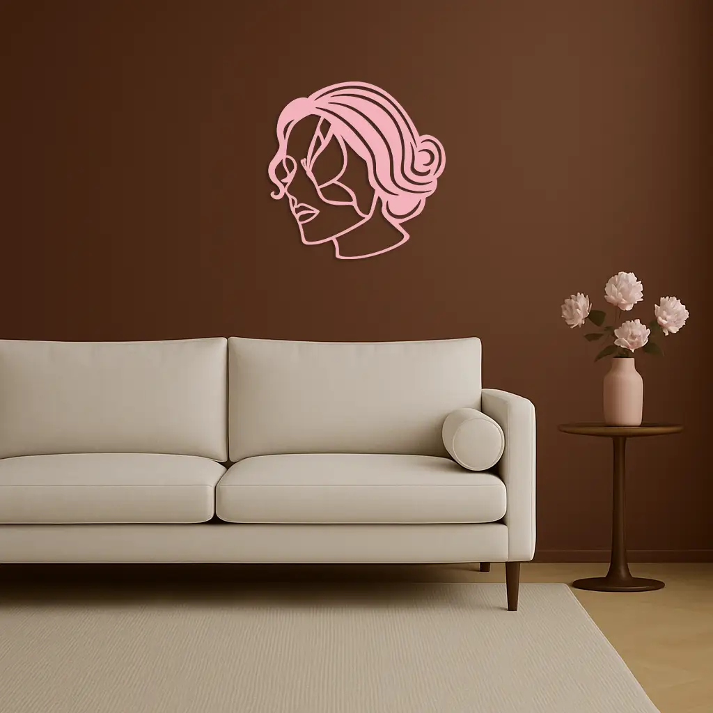Butterfly Woman Face Silhouette Metal Wall Art – Modern Feminine Design - KAFGP039 by Enova Art