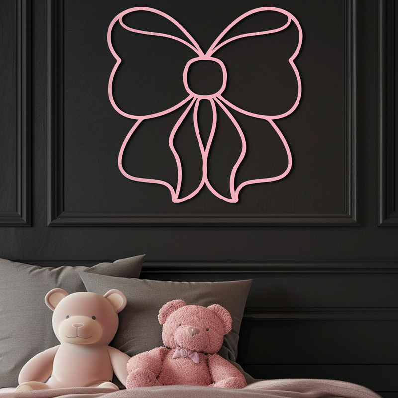 Bow Silhouette Metal Wall Art – Elegant Ribbon Design - KAFGP048 by Enova Art