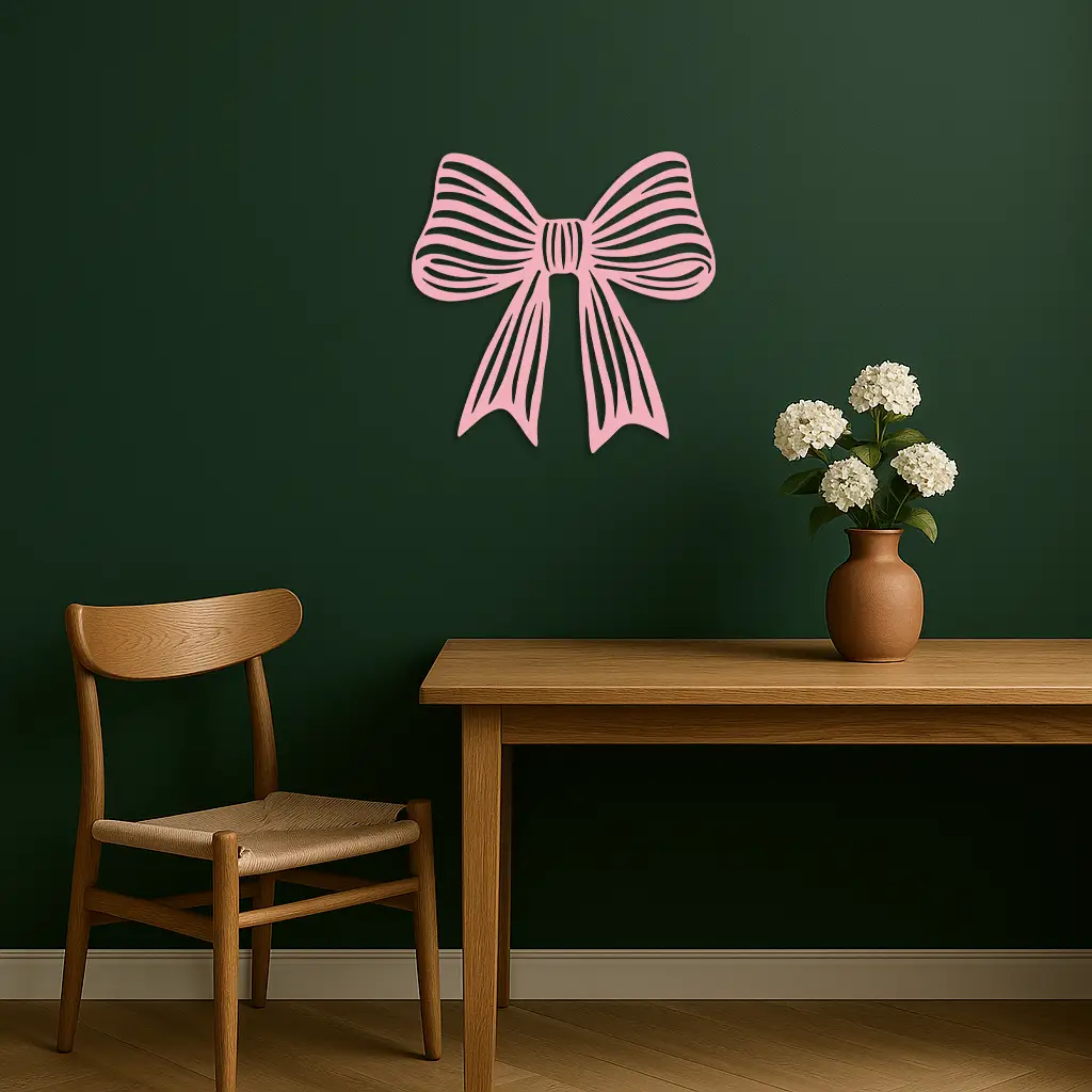Elegant Bow Silhouette Metal Wall Art – Decorative Ribbon Design - KAFGP047 by Enova Art