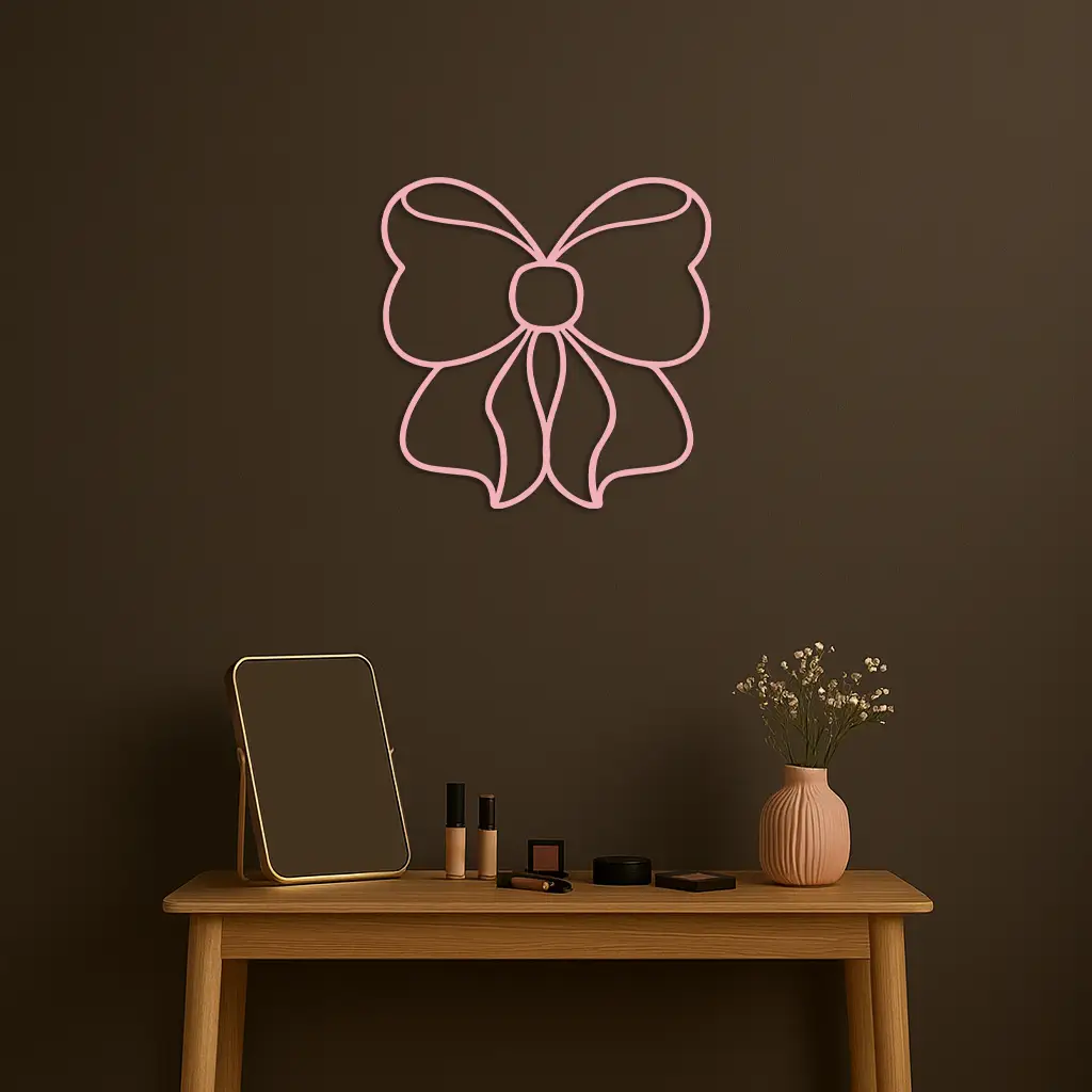 Bow Silhouette Metal Wall Art – Elegant Ribbon Design - KAFGP048 by Enova Art